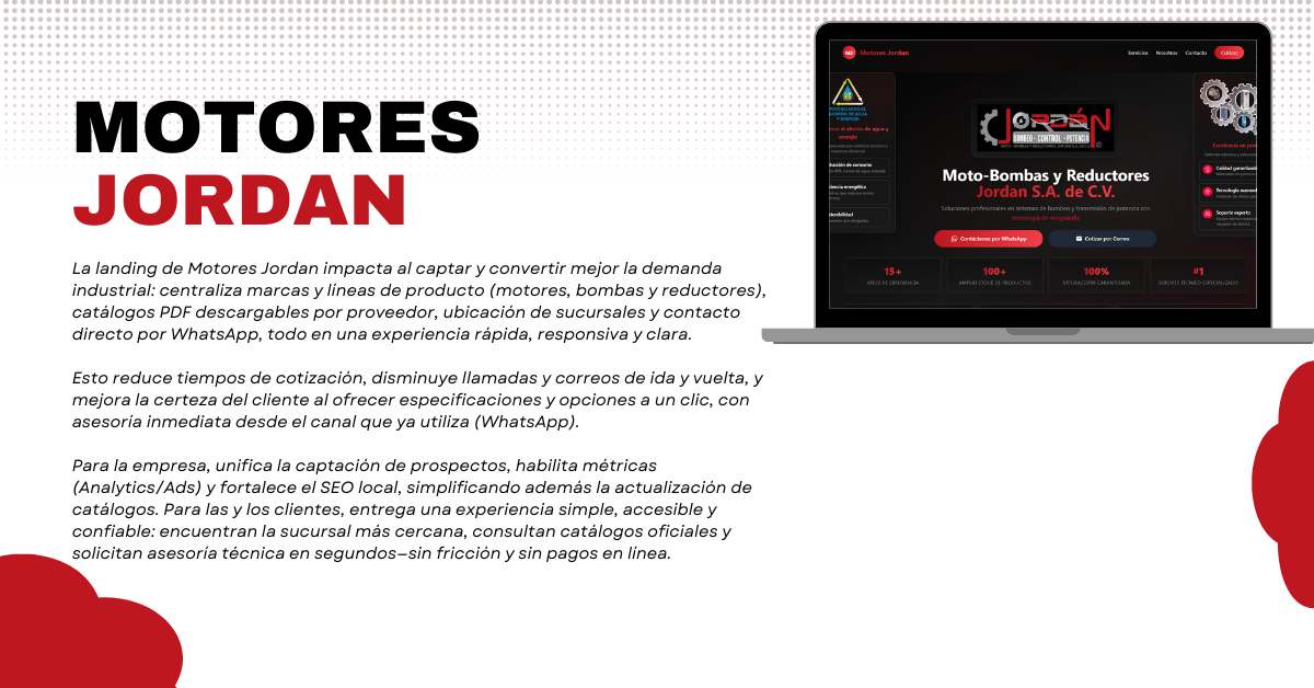 Motores Jordan – Landing + Catálogos (Página Web Para La Empresa Motores Jordan)